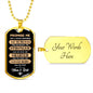 Promise Me Dog Tag - For Daughter or Son - from Mom and Dad