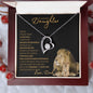 Badass Daughter (Black and Gold Lion Card) - Forever Love Necklace