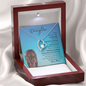 Badass Daughter from Mom (Blue Lioness Card) - Forever Love Necklace