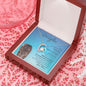 Badass Daughter from Mom (Blue Lioness Card) - Forever Love Necklace