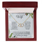 Wife (Christmas Holly Card) - 10K gold and diamond Everlasting Love Necklace