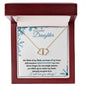 Non-Biological / Adopted Daughter (Christmas Snowflake Card) - 10K gold and Diamond Everlasting LoveNecklace
