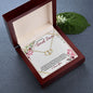 To My Secret Lover (Burgundy Card) - Solid 10K Gold & Diamond - Everlasting Love Necklace