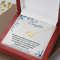 Non-Biological / Adopted Daughter (Christmas Snowflake Card) - 10K gold and Diamond Everlasting LoveNecklace