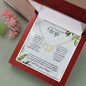 Wife (Christmas Holly Card) - 10K gold and diamond Everlasting Love Necklace