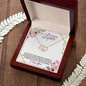 To my Beautiful Lover (Burgundy Card) - 10K Solid Gold & Diamond - Everlasting Love Necklace