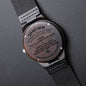 To my Son (Never Forget Your Way Back Home) - Engraved Wooden Watch