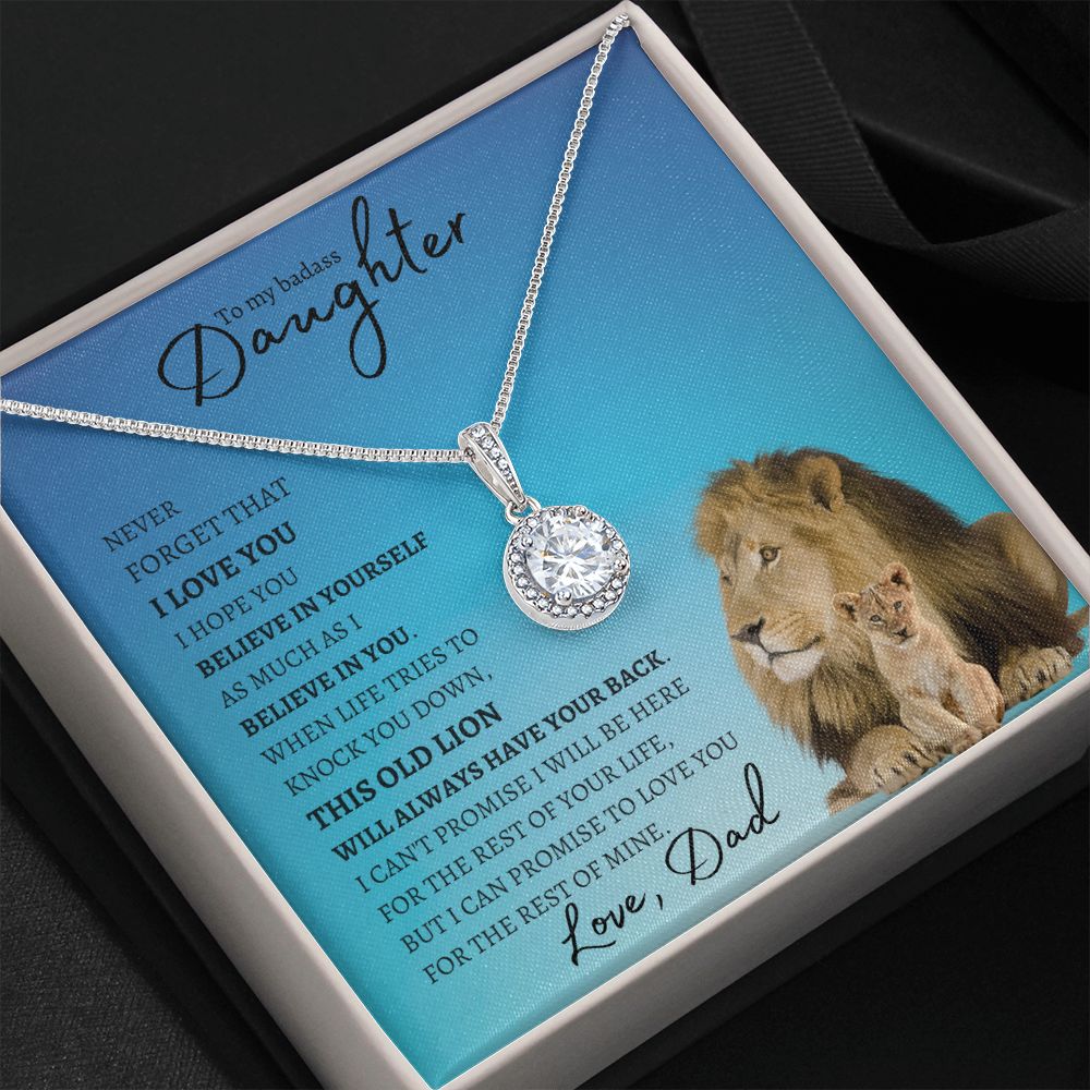 Daughter from Dad (Blue Lion Card) - Eternal Hope Necklace