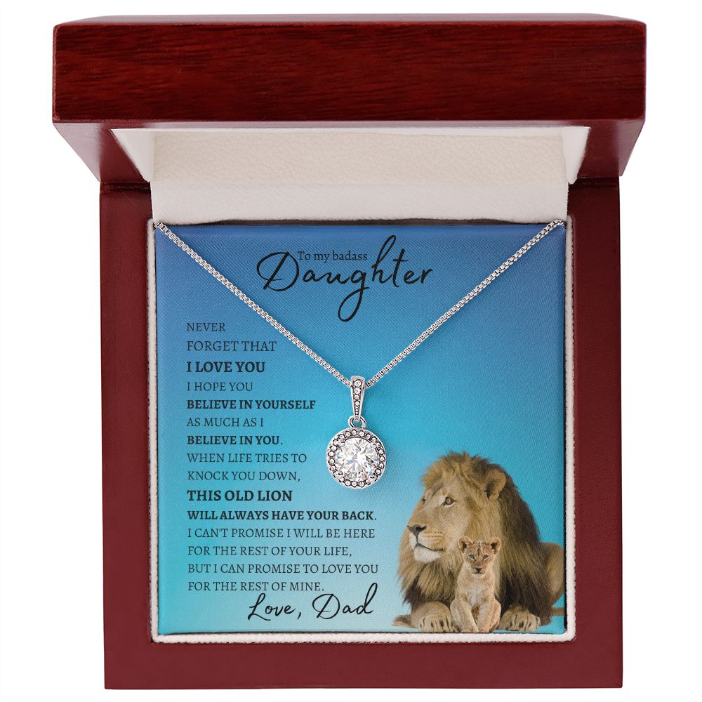 Daughter from Dad (Blue Lion Card) - Eternal Hope Necklace