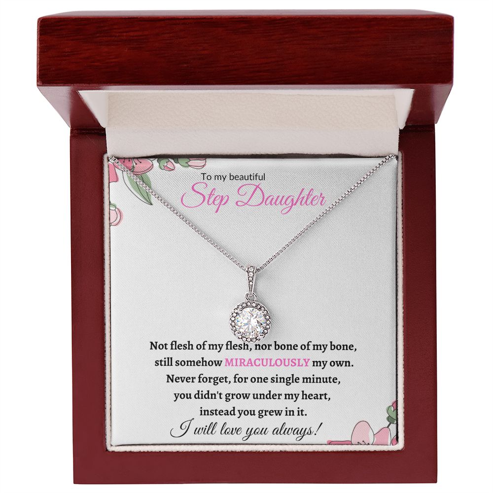 To My Beautiful Step Daughter / nonbiological (Pink Card) - Eternal Hope Necklace