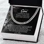 To My Son from Mom (Lion Card) - Cuban Link Chain
