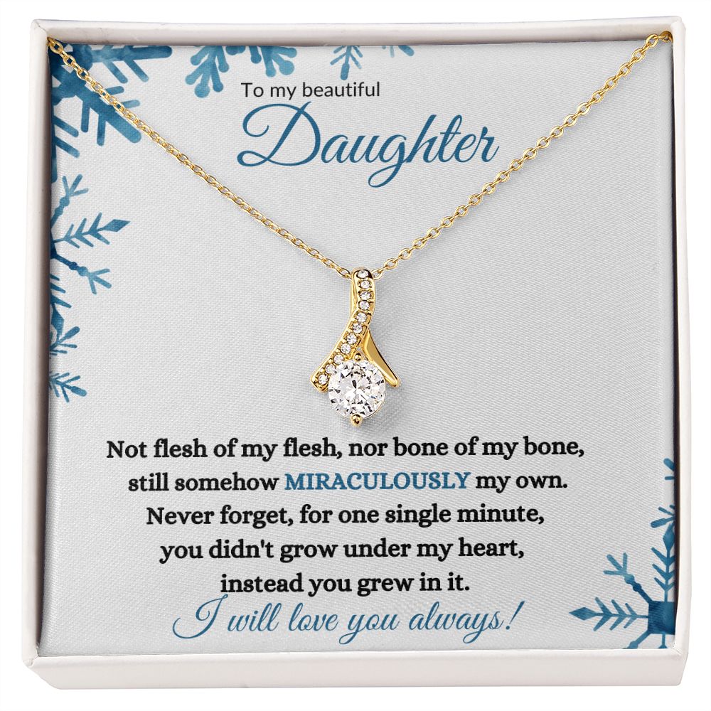 Adopted / Nonbiological Daughter (Blue Snowflake Christmas) - Alluring Beauty Necklace