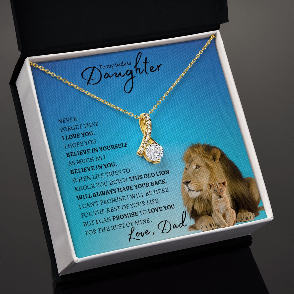 Daughter from Dad (Lion Blue Card) -Alluring Beauty Necklace