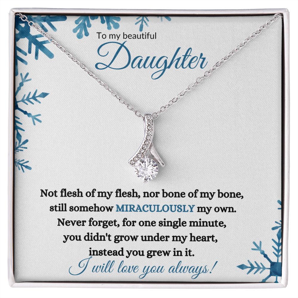 Adopted / Nonbiological Daughter (Blue Snowflake Christmas) - Alluring Beauty Necklace