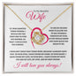 To My Beautiful Wife (Three Wishes Slanted Heart) - Love Knot Necklace