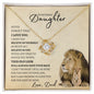 Badass Daughter From Dad (Lion Card) - Love Knot Necklace