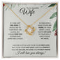 Wife - (Christmas Spruce Card) - Love Knot Necklace