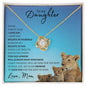 Daughter from Mom (New Lioness Card) - Love Knot Necklace
