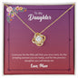 Daughter from Mom (Pink Floral Card) - Love Knot Necklace