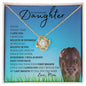 Beautiful Daughter (New Blue Lioness Card) - Love Knot Necklace