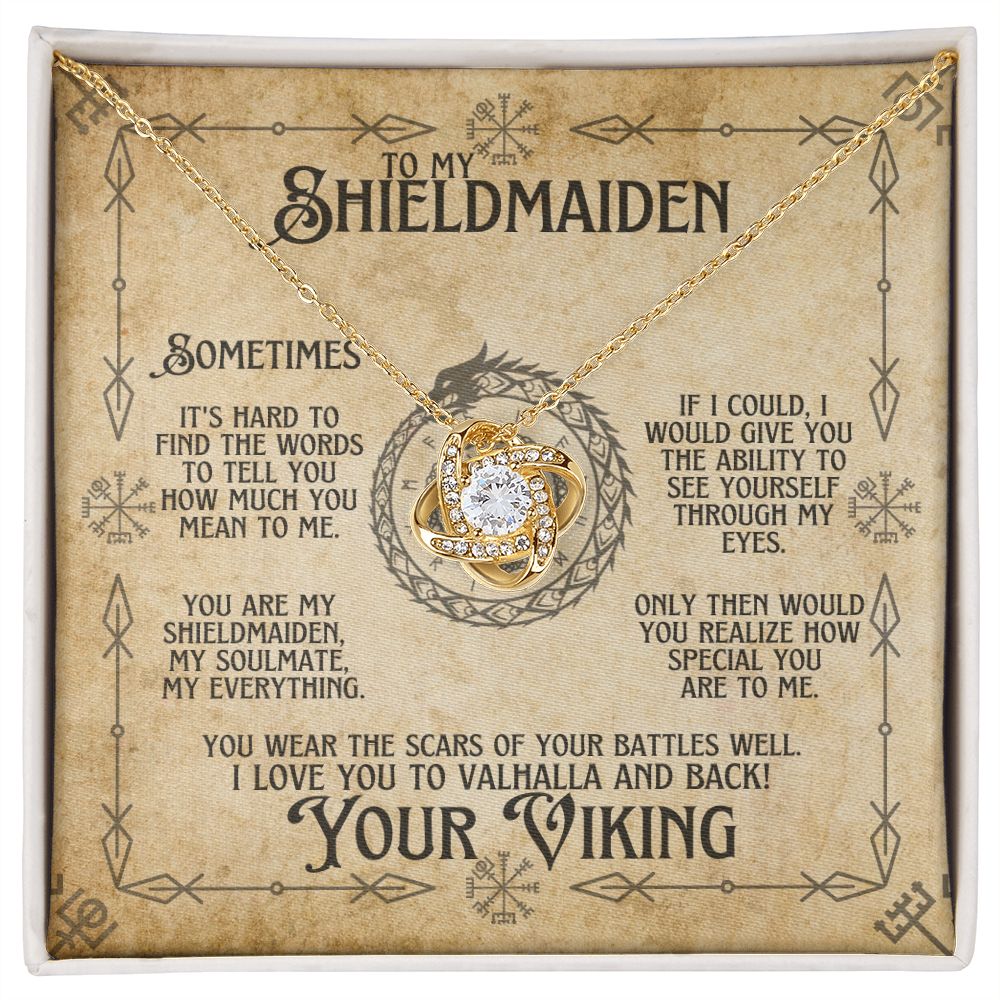 To My Shieldmaiden (Viking Soulmate) - Love Knot Necklace