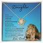 Daughter from Dad (Blue Lion Card) - Love Knot Necklace