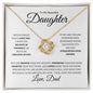 To My Beautiful Daughter (Classic Black and White) - Love Knot Necklace