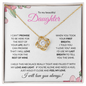 Daughter (Pink Card) - Love Knot Necklace