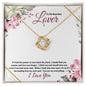 To my Beautiful Lover (Burgundy Card) - Love Knot Necklace