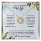 Wife (Christmas Holly Card) - Love Knot Necklace