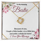 To My Amazing Bestie / Best Friend (Burgundy) - Love Knot Necklace