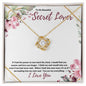 To My Secret Lover (Burgundy Card) - Love Knot Necklace