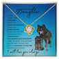 To My Beautiful Daughter from Mom or Dad (Wolf) - Love Knot Necklace