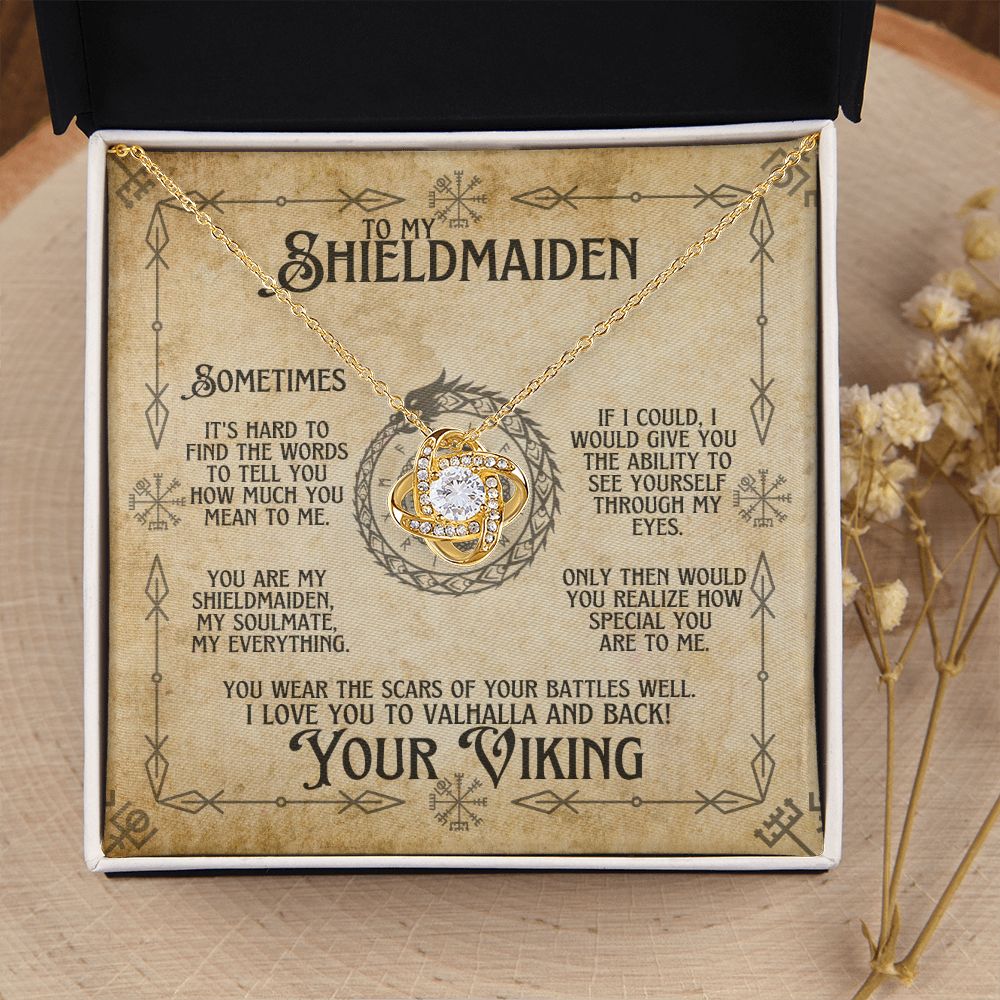 To My Shieldmaiden (Viking Soulmate) - Love Knot Necklace