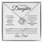 To My Beautiful Daughter (Classic Black and White) - Love Knot Necklace