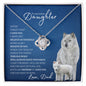 Badass Daughter From Dad (Artic Wolf) - Love Knot Necklace