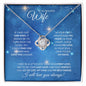 Wife (Christmas Blue Snowflake Card) - Love Knot Necklace