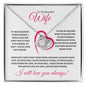 To My Beautiful Wife (Three Wishes Slanted Heart) - Love Knot Necklace