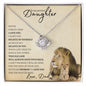 Precious Daughter from Dad (Beige Lion Card) - Love Knot Necklace