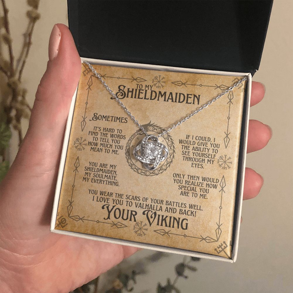 To My Shieldmaiden (Viking Soulmate) - Love Knot Necklace
