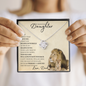 Precious Daughter from Dad (Beige Lion Card) - Love Knot Necklace