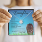 Beautiful Daughter (New Blue Lioness Card) - Love Knot Necklace