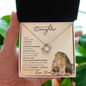 Precious Daughter from Dad (Beige Lion Card) - Love Knot Necklace