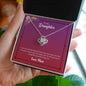 Daughter from Mom (Pink Floral Card) - Love Knot Necklace