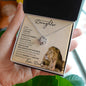 Precious Daughter from Dad (Beige Lion Card) - Love Knot Necklace