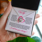 To My Beautiful Wife (Three Wishes Slanted Heart) - Love Knot Necklace