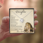 Precious Daughter from Dad (Beige Lion Card) - Love Knot Necklace