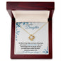 Adopted / Nonbiological Daughter (Blue Snowflake Christmas) -Love Knot Necklace