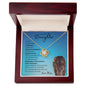 Beautiful Daughter from Mom (Blue Lioness Card) - Love Knot Necklace