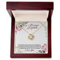 To my Beautiful Lover (Burgundy Card) - Love Knot Necklace